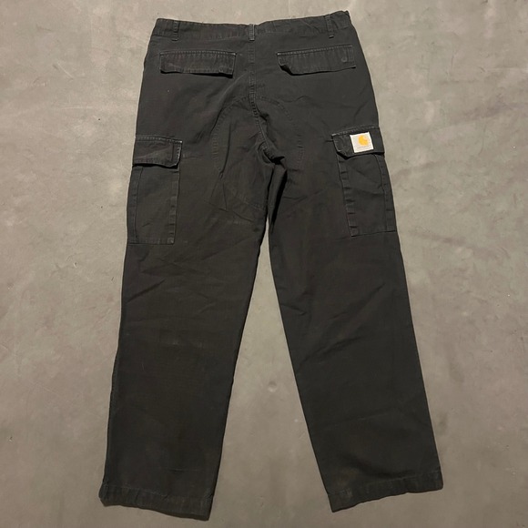 Carhartt WIP Work in Progress Black Cargo Pants Size M Hooded Theory Sweat - Picture 1 of 11